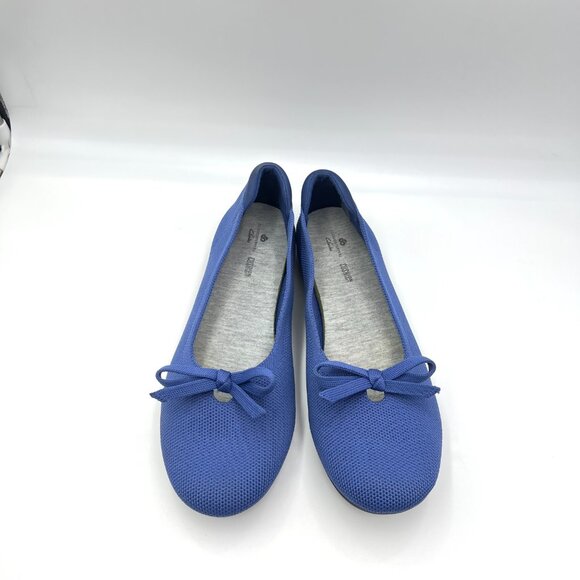 Clarks Womens Size 10 10M Blue Knit Slip On Ballet Flats Comfort Shoes - Picture 3 of 13